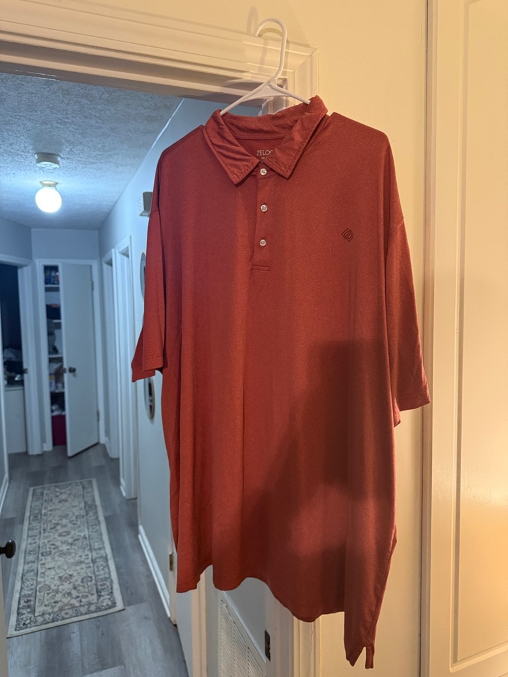 ZELOS Men's Polo in Brick Red